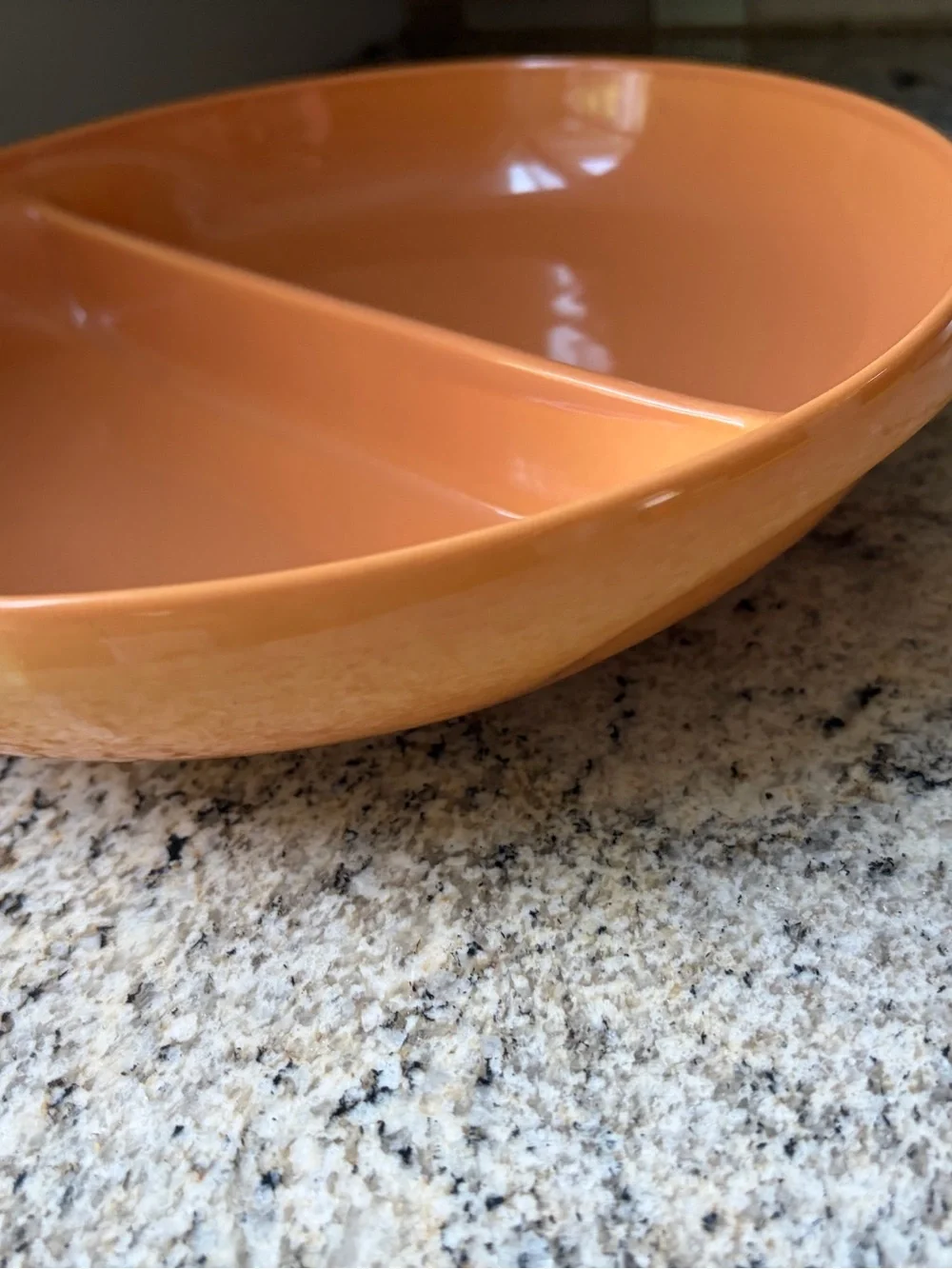Russell Wright Stoneware Casual China Iroquois Divided Dish CANTELOUPE